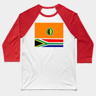 Sporty South African Design on Red Background Baseball T-Shirt